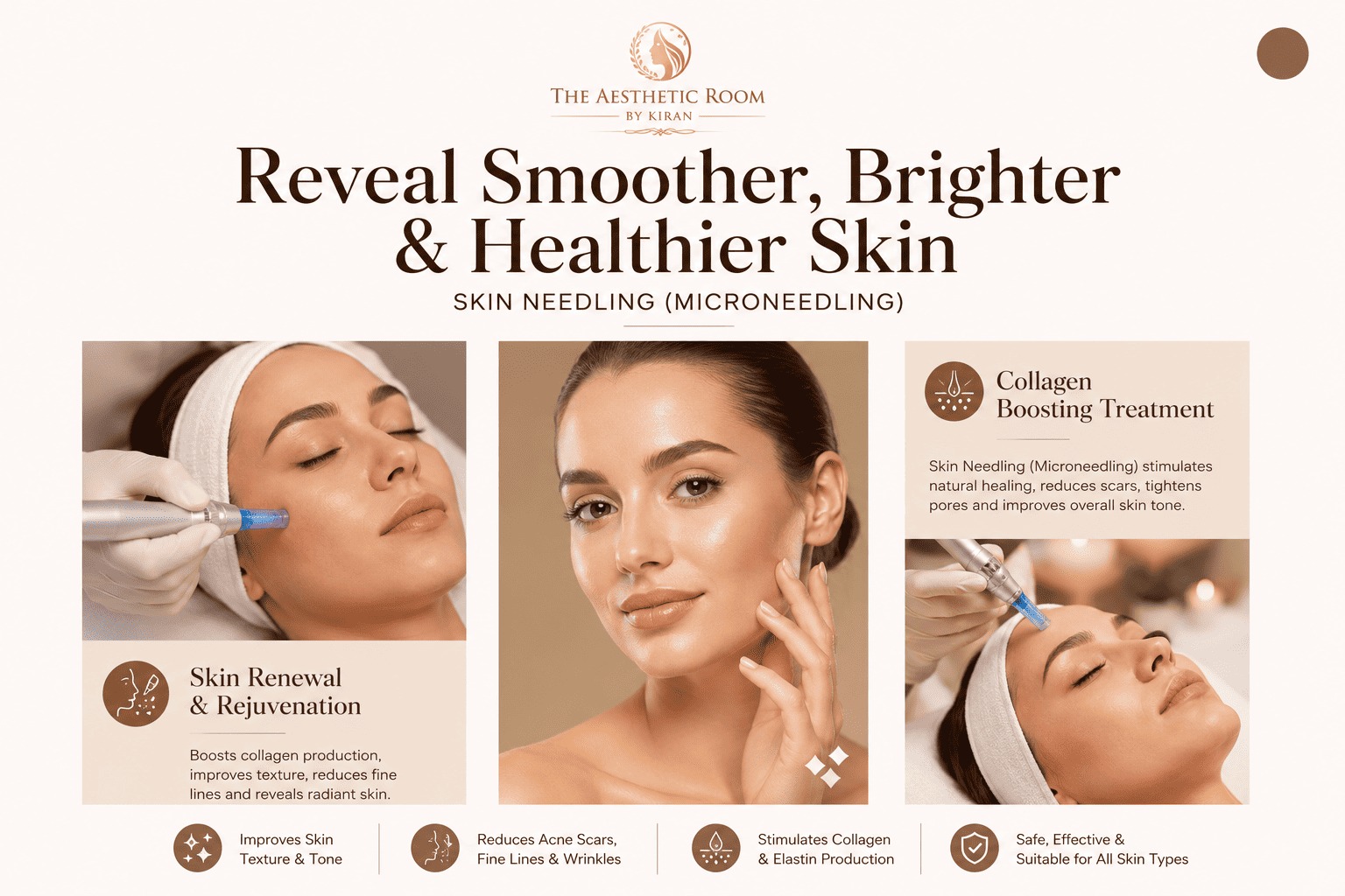 Skin needling treatment in Gregory Hills Australia performed at The Aesthetic Room by Kiran, showing professional collagen induction therapy on a client's face
