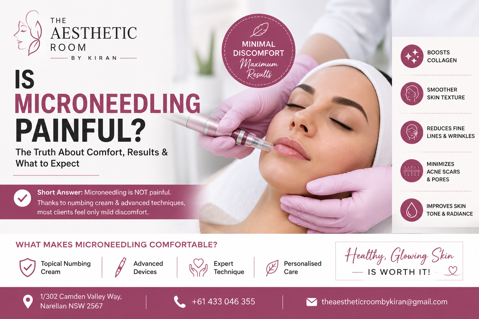Is Microneedling Painful? Professional Microneedling Treatment at The Aesthetic Room by Kiran