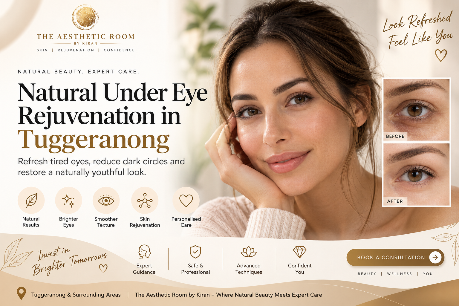 Natural Under Eye Rejuvenation in Tuggeranong at The Aesthetic Room by Kiran