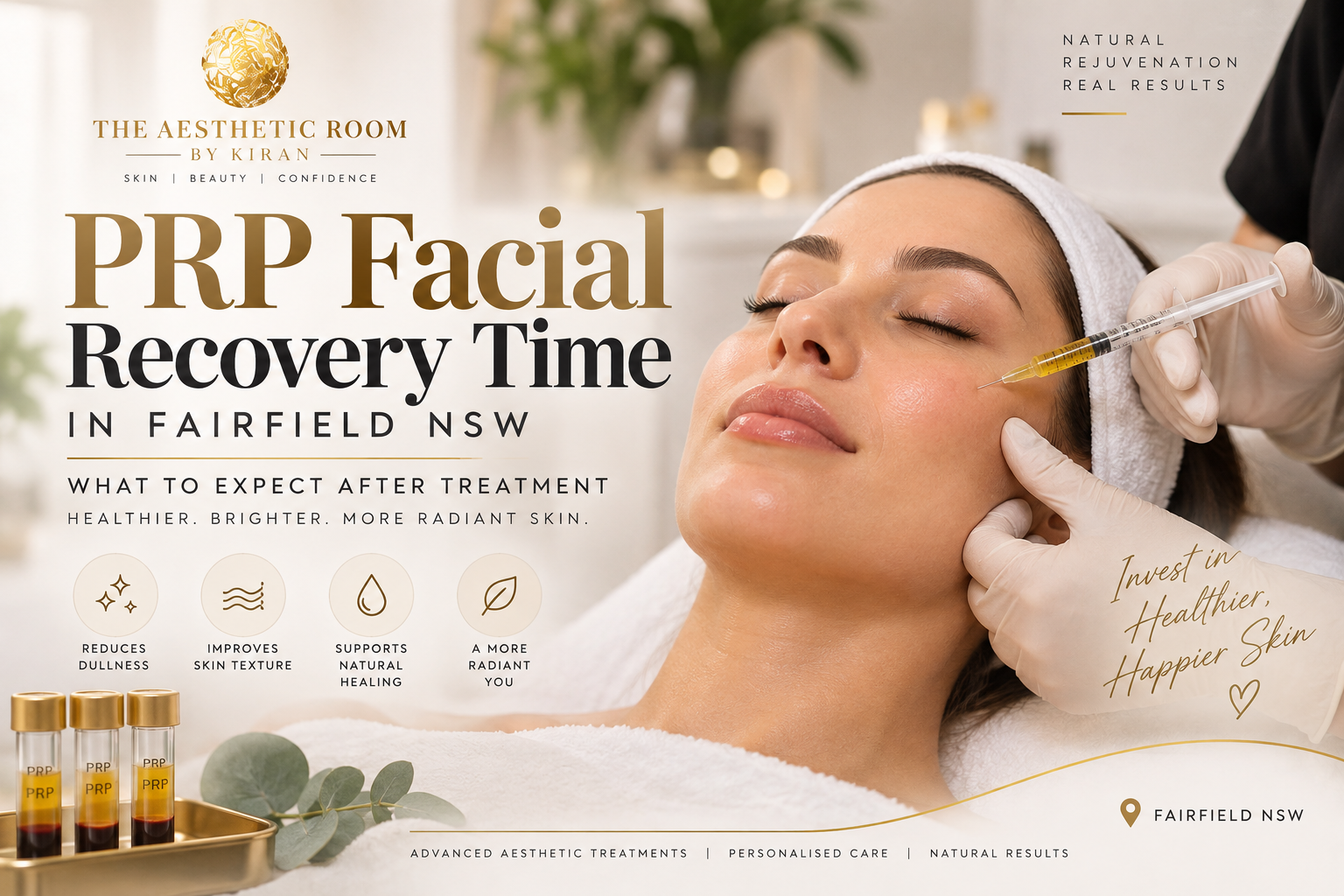 PRP Facial Recovery Time in Fairfield NSW for skin rejuvenation and post-treatment care
